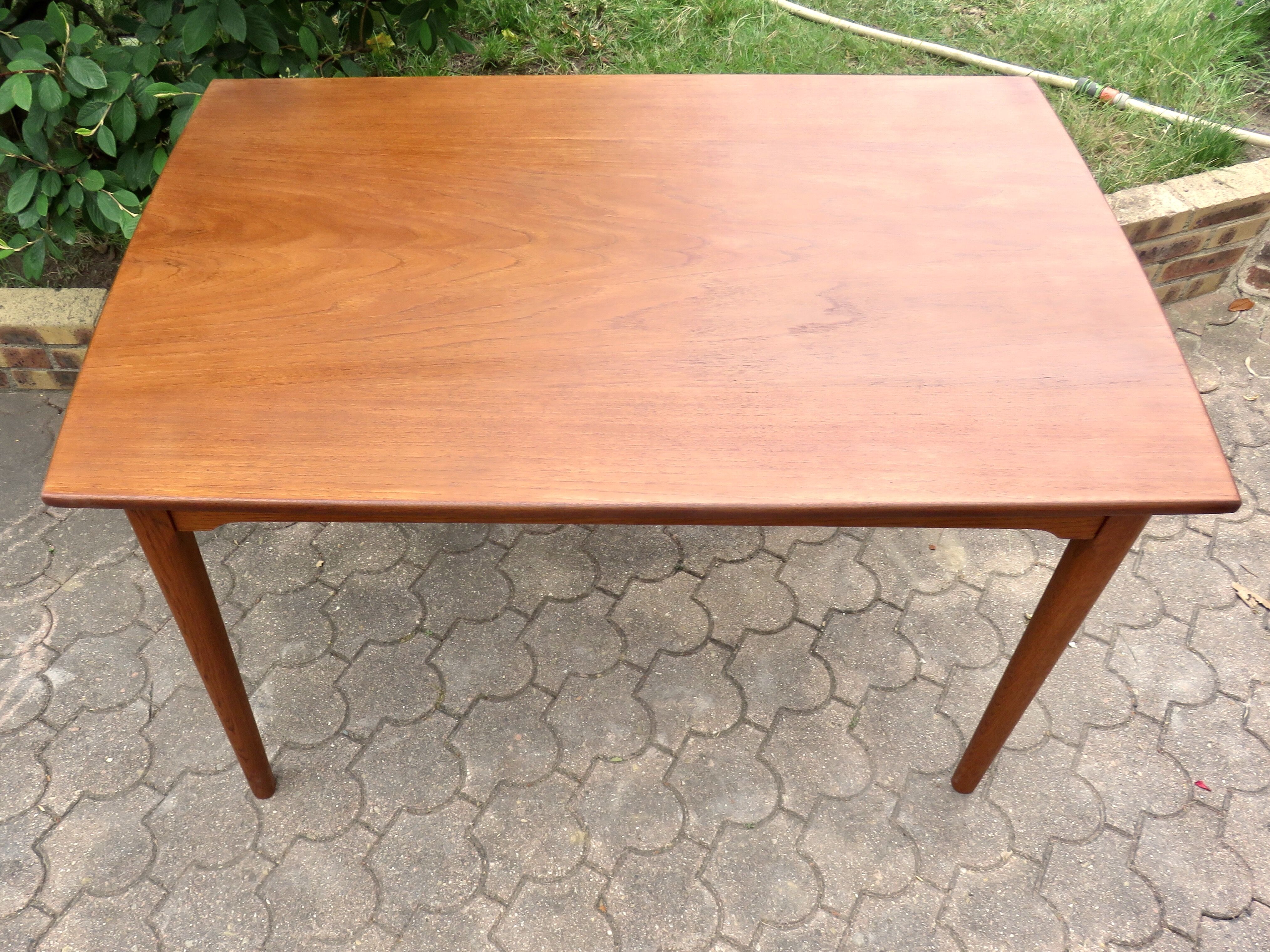 Teak extension table with rounded edges Denmark 1960