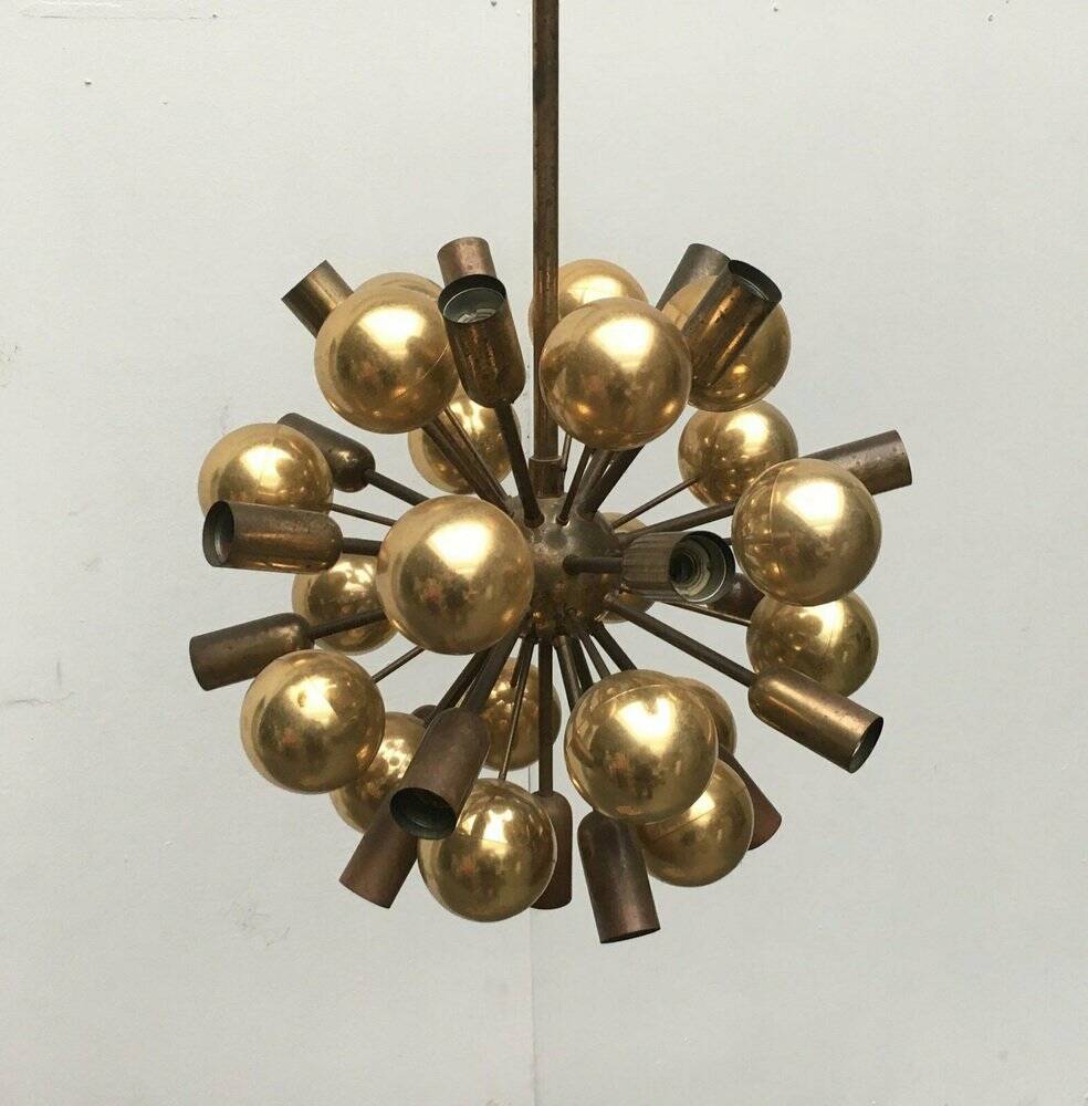 Atomic Brass Ceiling Suspension by Dorothee Becker for Cosack, 1970s.