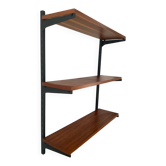Scandinavian shelf in teak and metal, 1960s-70s.