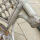 Vintage White Rattan/Bamboo Garden Furniture Set with 2 Chairs and a Stool
