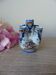 Old small flower vase, Rouen earthenware, hand-painted, miniature vase