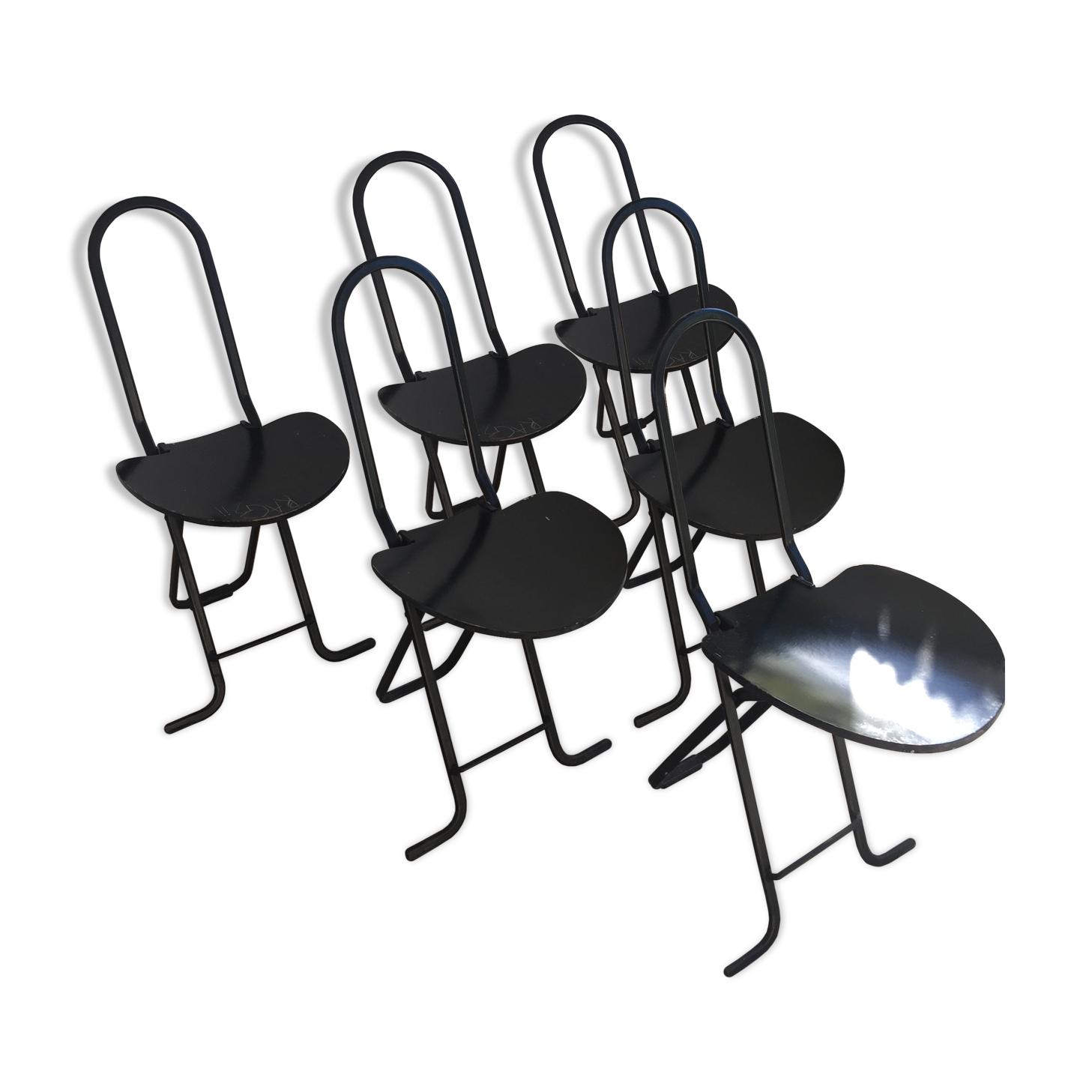 Gastone Rinaldi black folding chairs