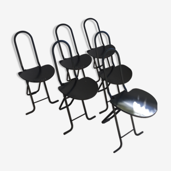 Gastone Rinaldi black folding chairs