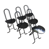 Gastone Rinaldi black folding chairs