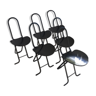 Gastone Rinaldi black folding chairs