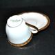 Boyer limoges porcelain coffee cup with golden frieze decor