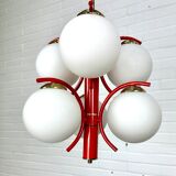 Richard Essig space age design lampe suspendue rouge