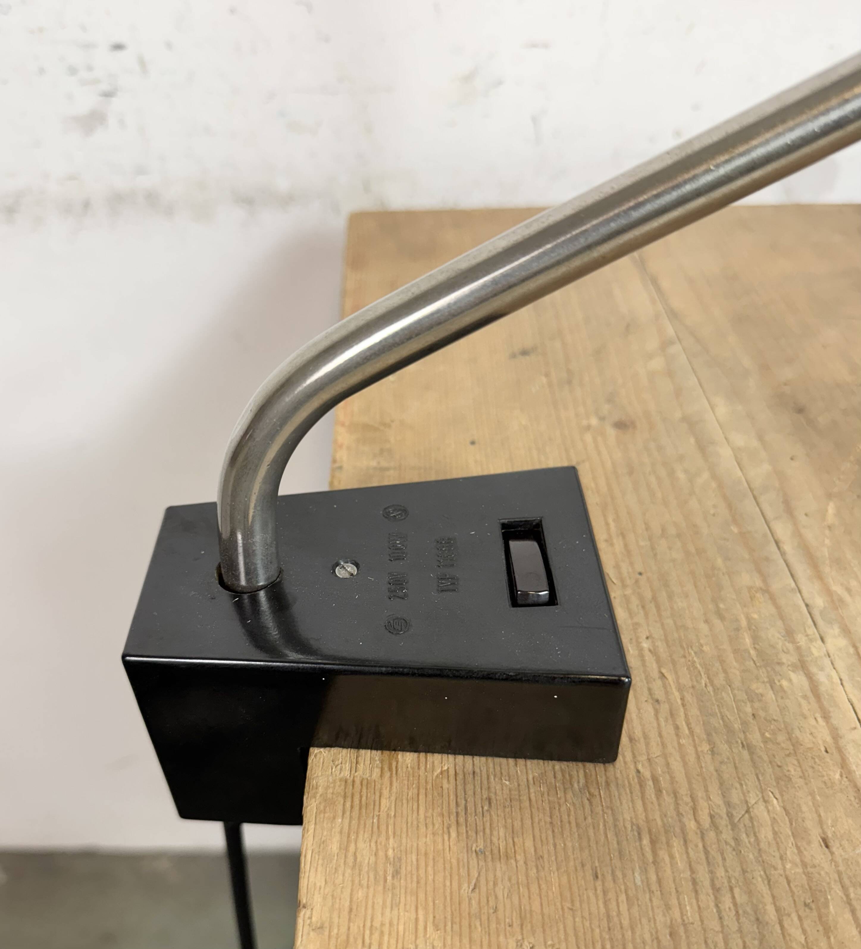 Lampe de bureau industrielle grise d'Elektrosvit, années 1970