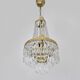 Vintage three-tiered balloon chandelier, glass pendants. 1970s.