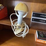 Small mushroom clip lamp Sarlam beige plastic vintage night light