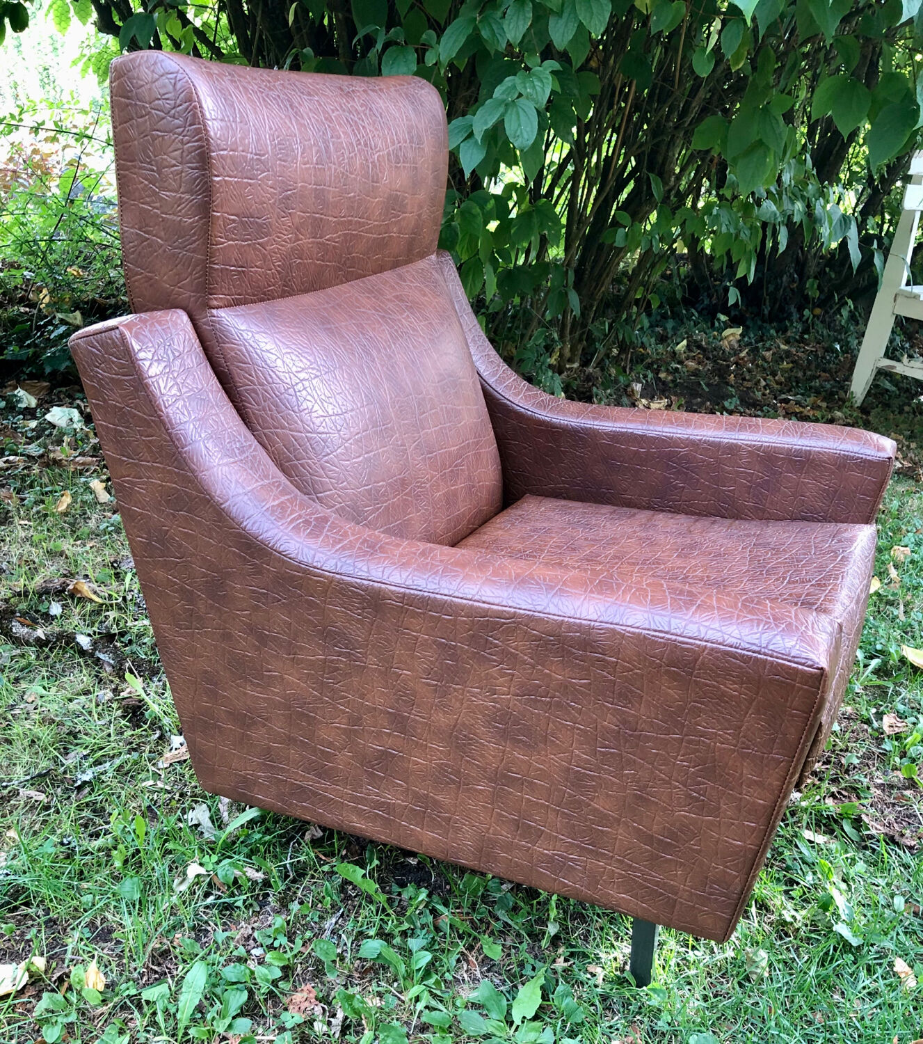 Fauteuil Skaï vintage