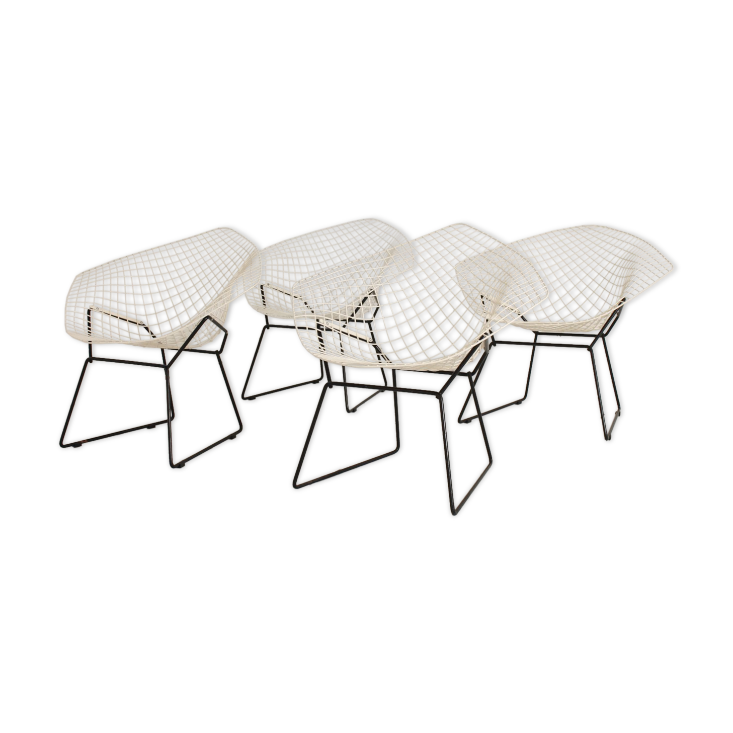 Set of 4 Diamond chairs by Harry Bertoia for Knoll International
