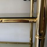 Fake gilded bamboo library shelf Hollywood regency