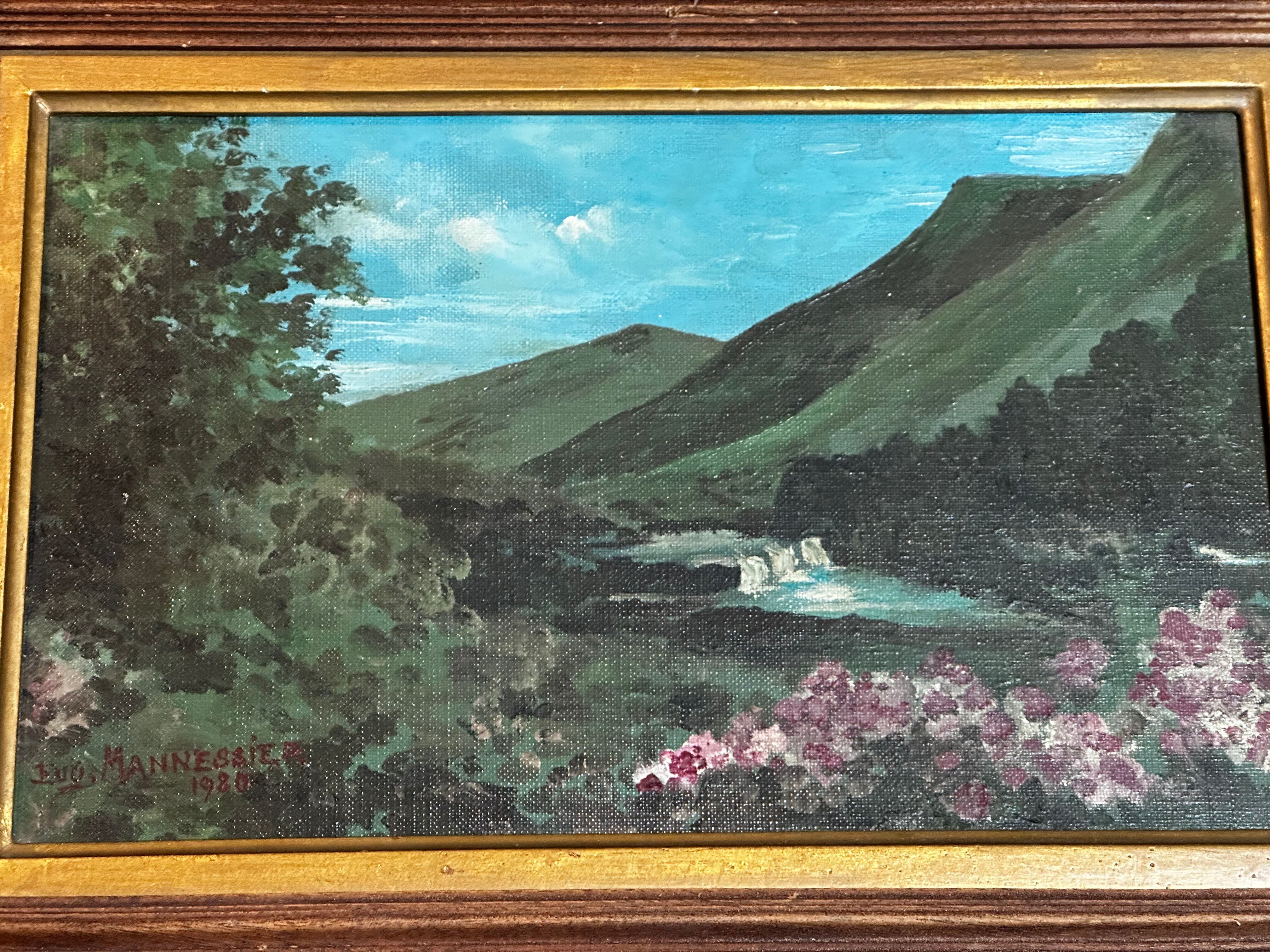 Eugène Mannessier - École de Paris - Paysage Montagne en été - Huile s