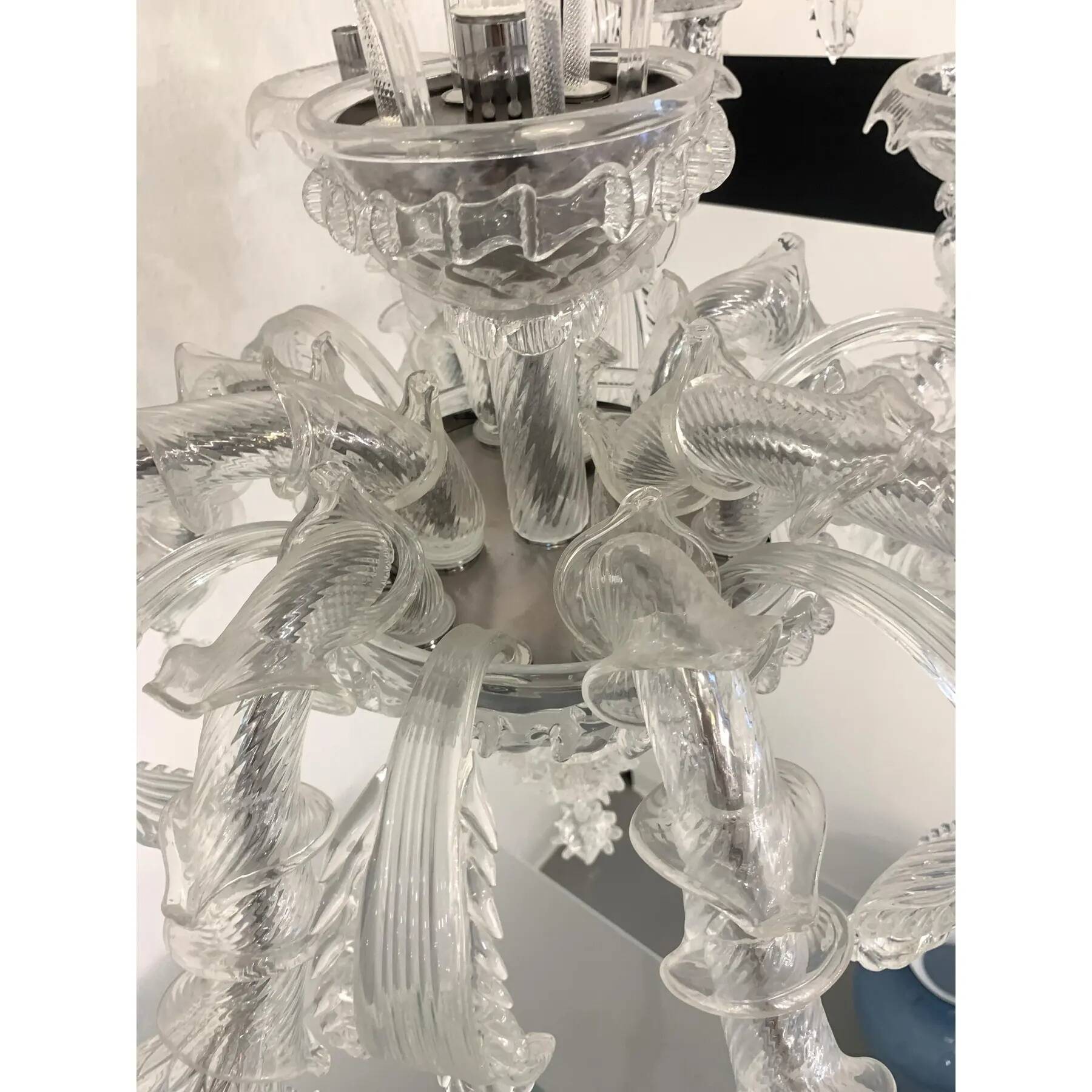 Murano-Style Chandelier in Clear Glass