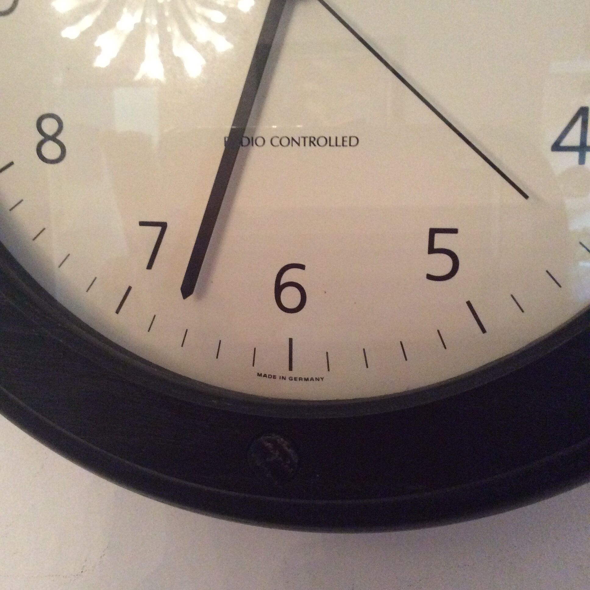 Vintage Junghans 80s black wooden clock