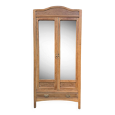 Armoire parisienne d’hôtel miroirs biseauté chêne brut 1920
