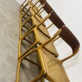 6 Baumann Bémol sled chairs in cane