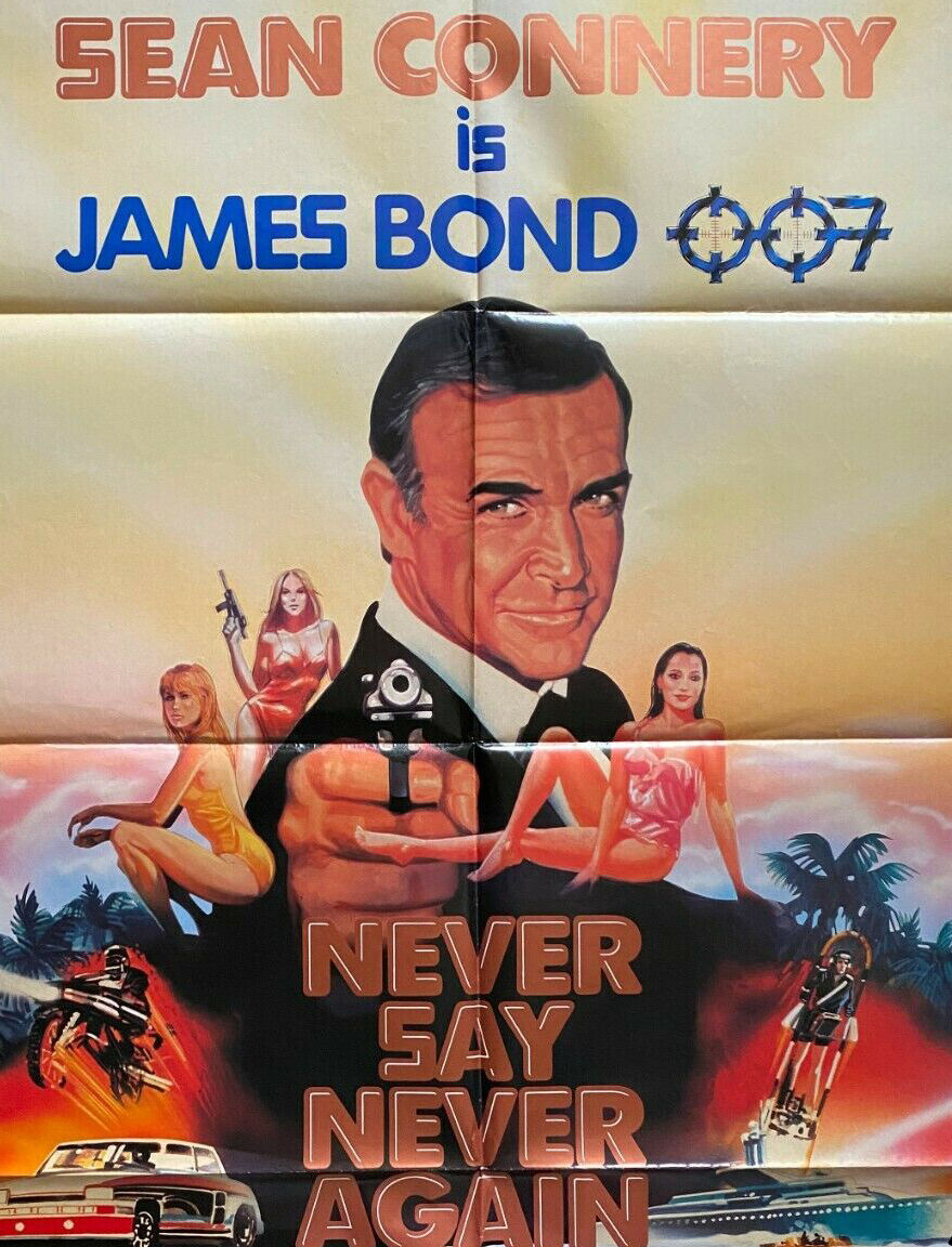 Affiche cinéma originale "Jamais plus Jamais" Sean Connery, James Bond 69x102cm 1983