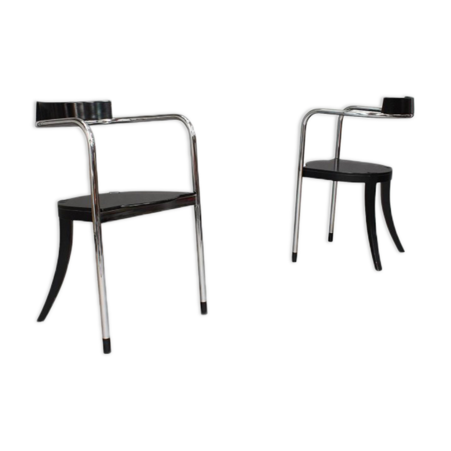 Set of 2 chrome lounge chairs by David Palterer for Zanotta italy 1980