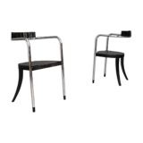 Set of 2 chrome lounge chairs by David Palterer for Zanotta italy 1980