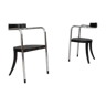 Set of 2 chrome lounge chairs by David Palterer for Zanotta italy 1980