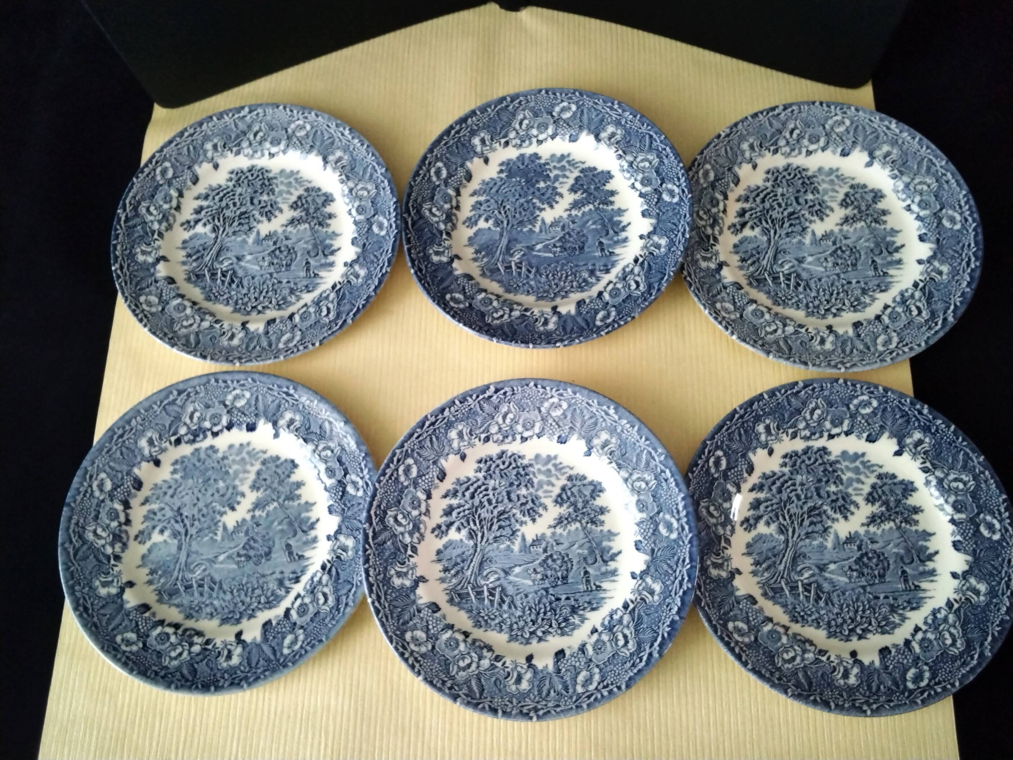 6 dessert plates English porcelain EIT