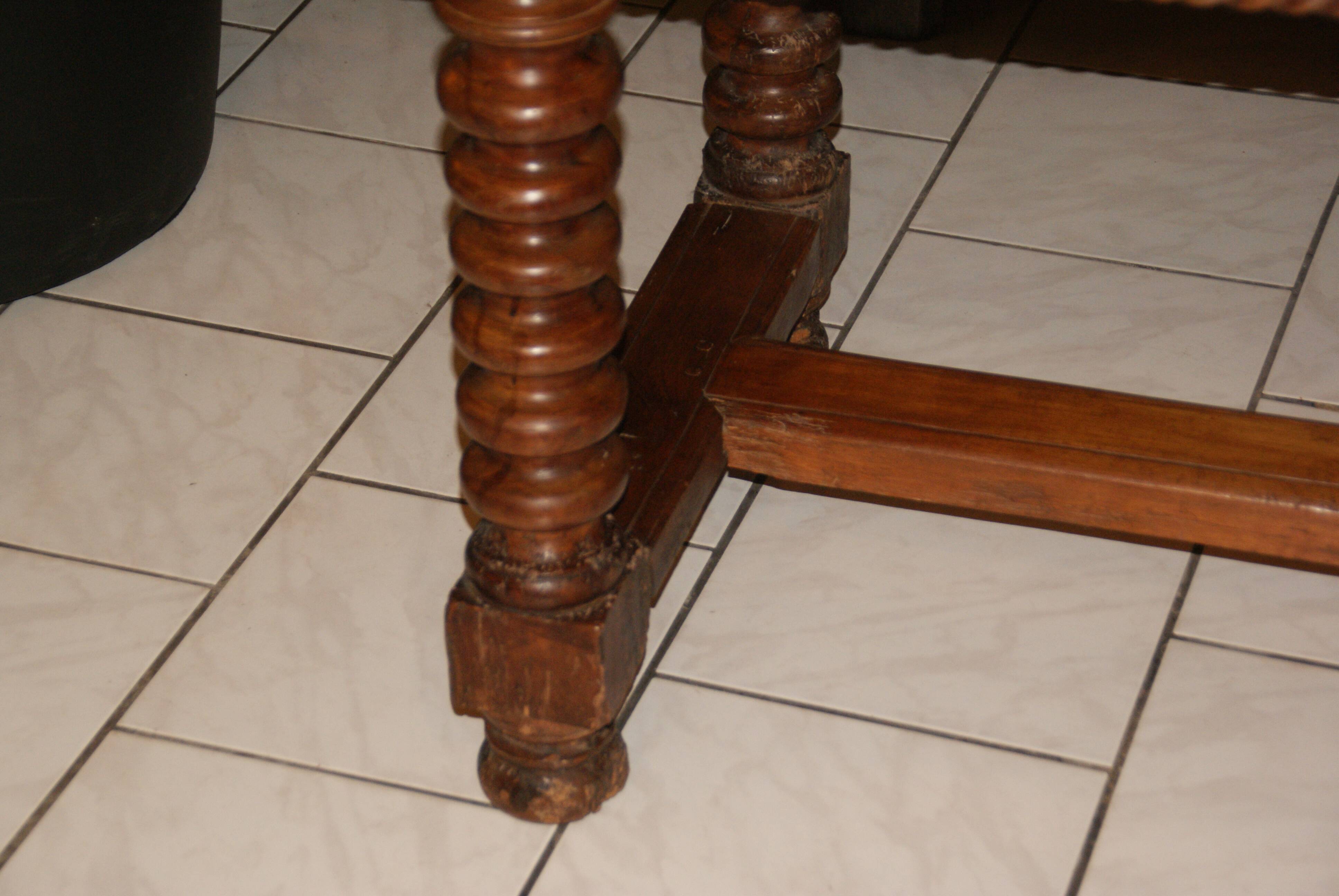 SAVOYARD CHALET TABLE, carved, with two drawers, late 18th century