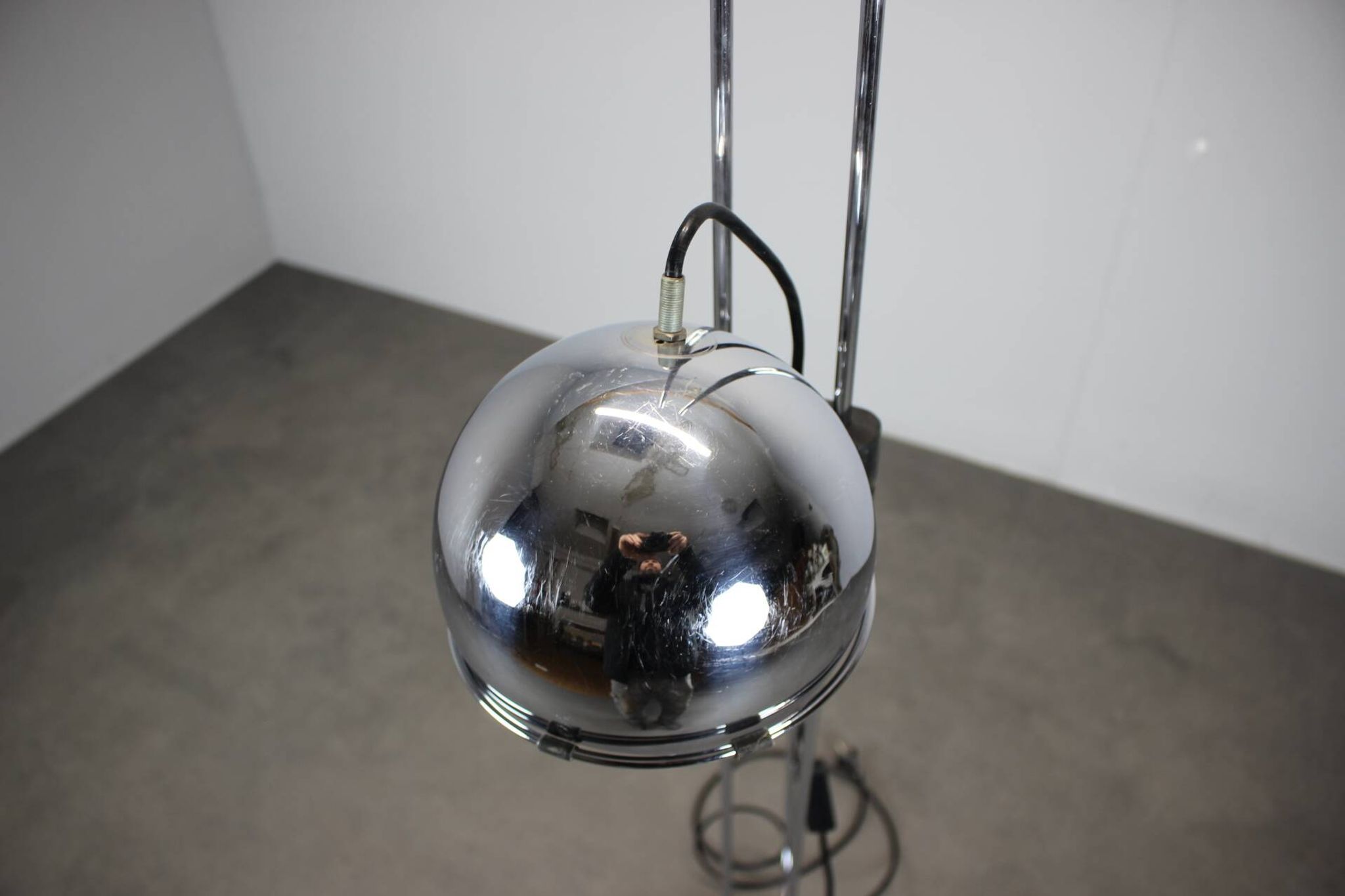 Adjustable Italian chrome floor lamp Space Age, 1960s