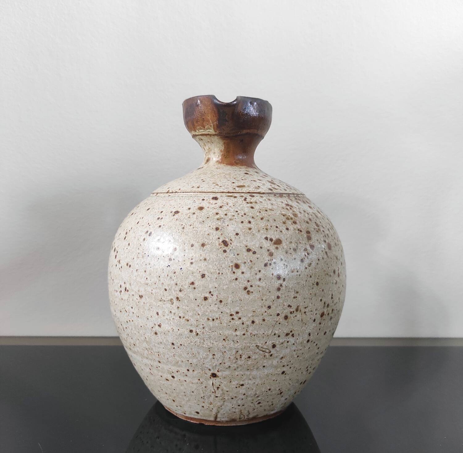 Pyrite stoneware pitcher attributed to Jean-Pierre Prud'homme