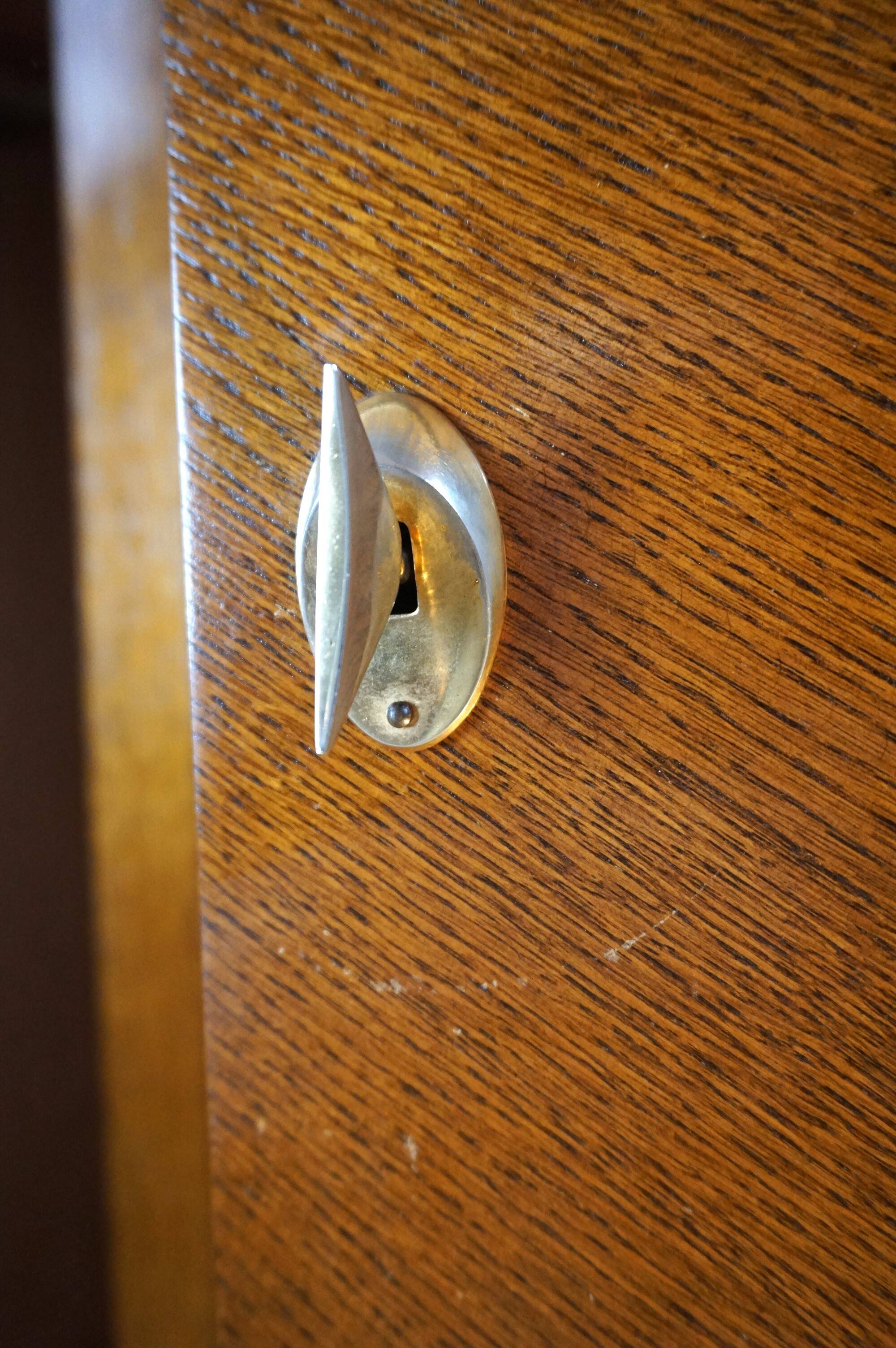 Vintage 2-door wardrobe from the 1950s with compass feet, easy assembly