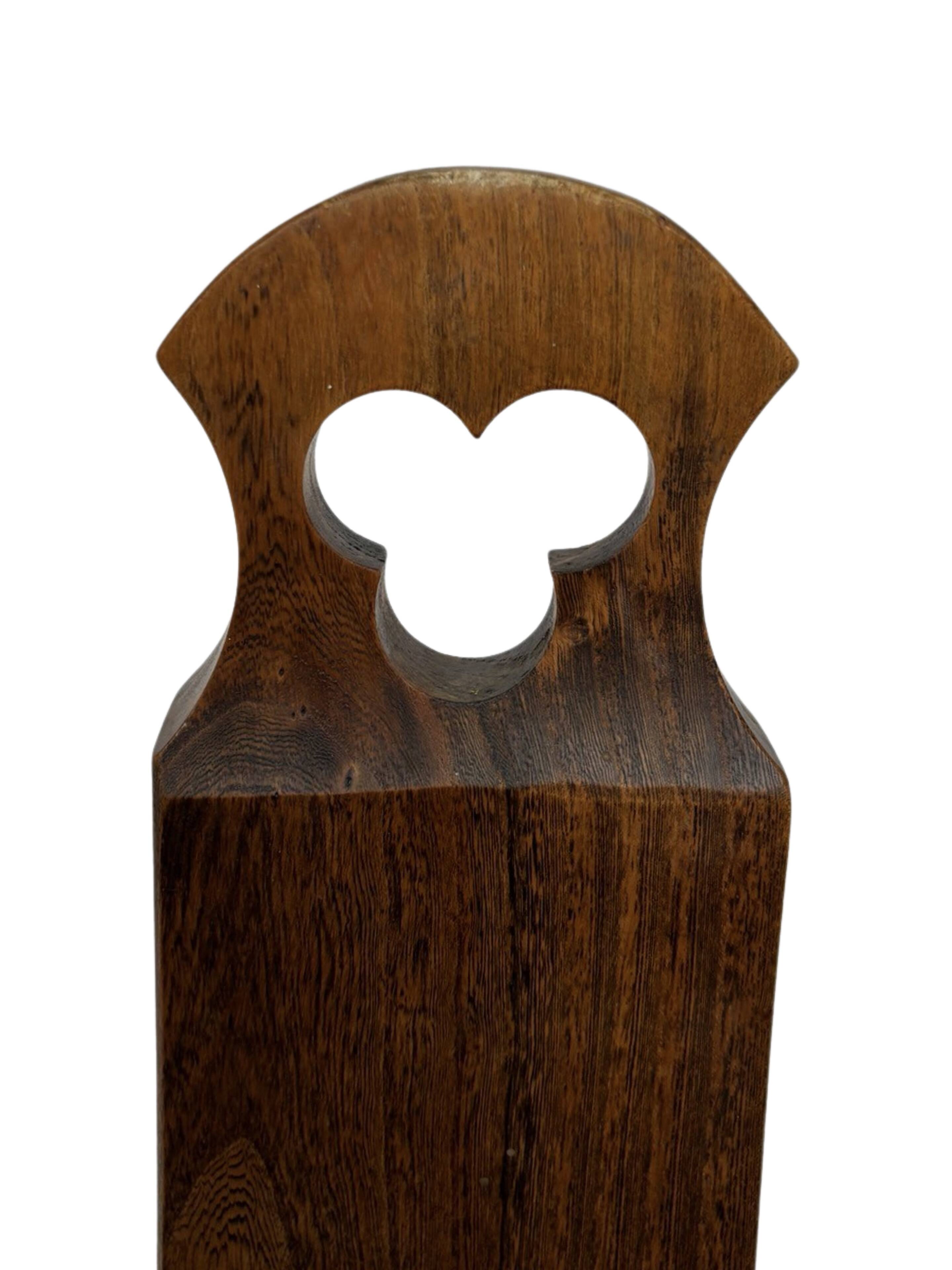 Vintage Spanish chair stool brutalist design wood