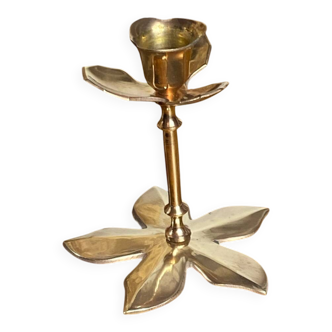 Brass flower candle holder