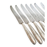 Set of 11 vintage knives, steel blades and silver handles