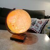 Vintage illuminated glass globe world map - 1940s