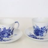 Pair of Blue Flowers Royal Copenhagen cups