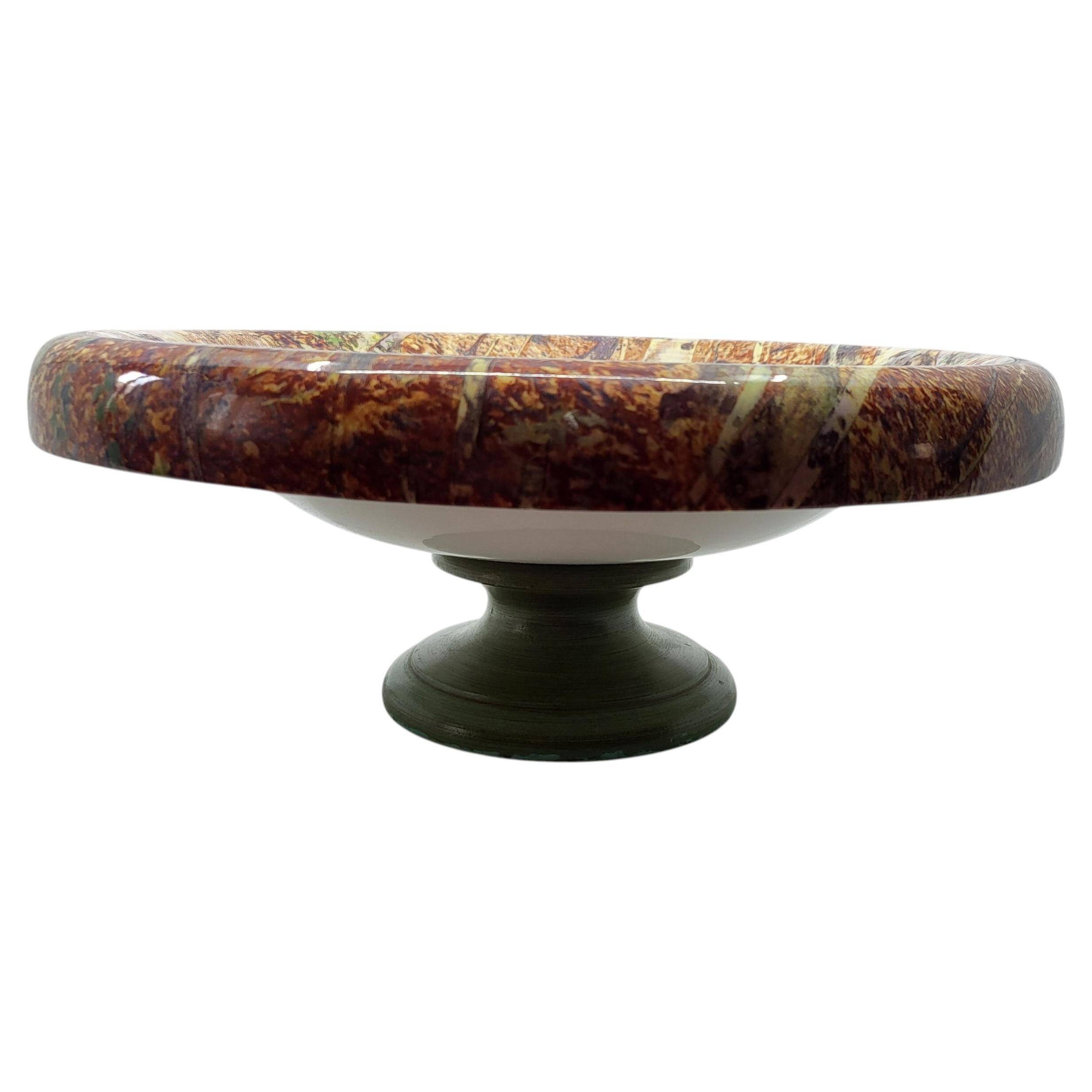 Large empty pocket bowl by Maison Lancel in Mid Century Modern ceramic.