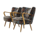 Set of 2 cocktail armchairs with floral upholstery 1950s