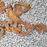 Cast iron pediment with birds