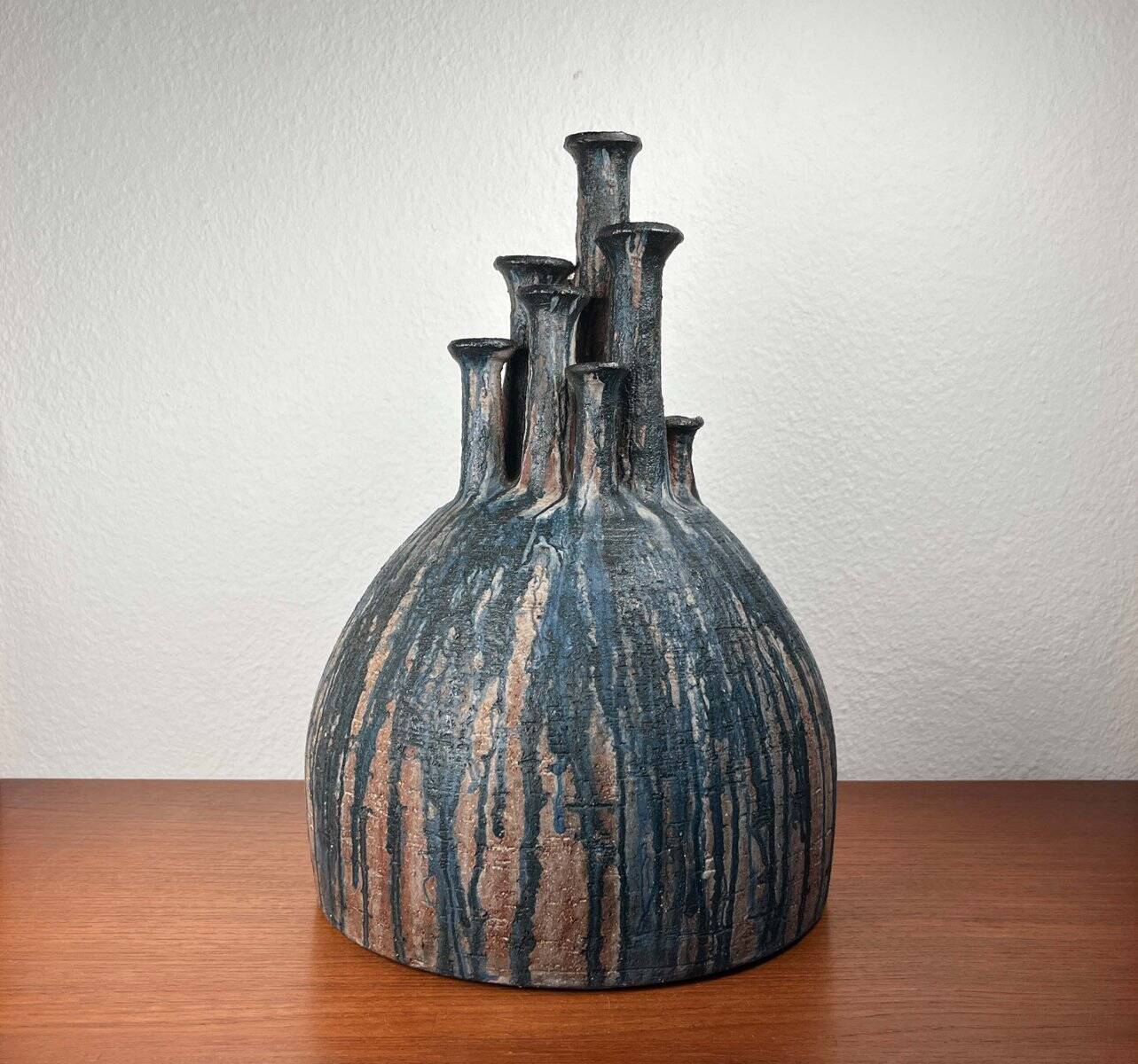 Large Fireplace Vase Studio in Brutalist Mid-Century Ceramic by Gerhard Liebenthron, 1974