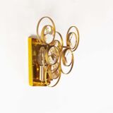 Polished brass and crystal glass wall lamp by Palwa, Germany 1960s