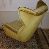 Danish wingback chair years 50-60 green armchair