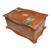 Antique painted box/needlework/jewellery box monogrammed CL