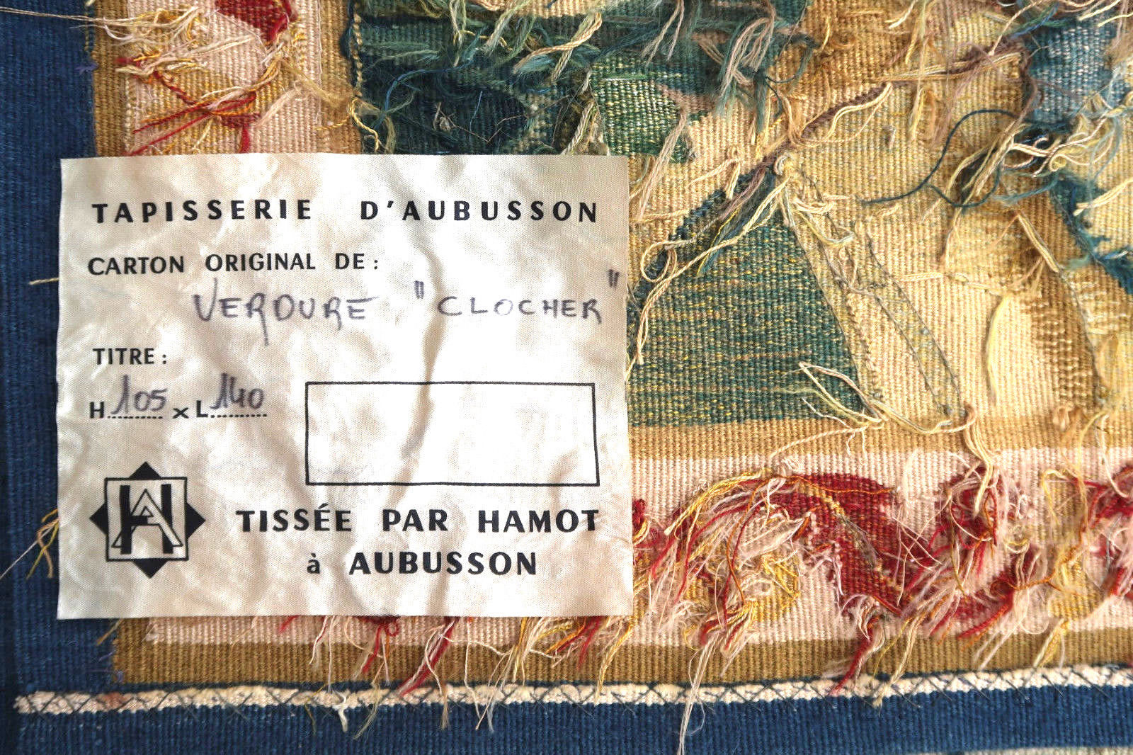 French tapestry Aubusson Hamot 1950
