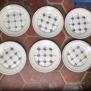 6 assiettes plates Badonviller modèle Normandie