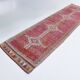 Super Soft Pink Turkish Vintage Runner Rug, 95x337Cm