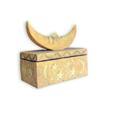 Moon-shaped wooden tarot box
