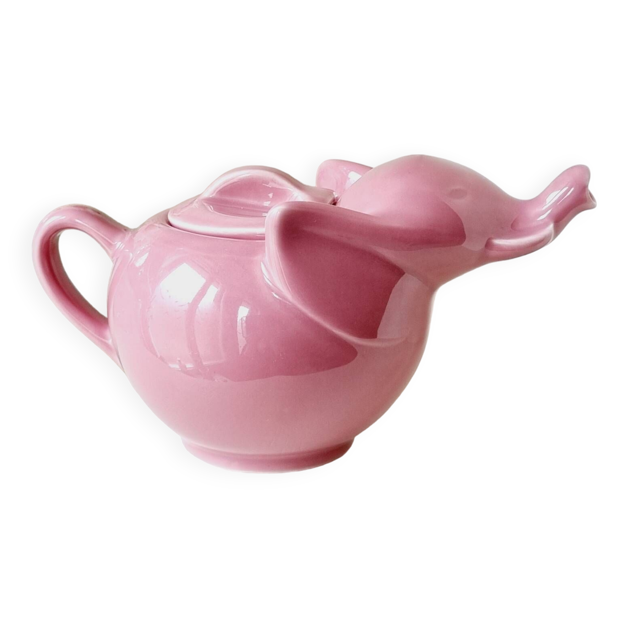 Pink ceramic elephant teapot
