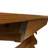 Vintage Pinewood Dining Table Desk with Drawer 60s Design