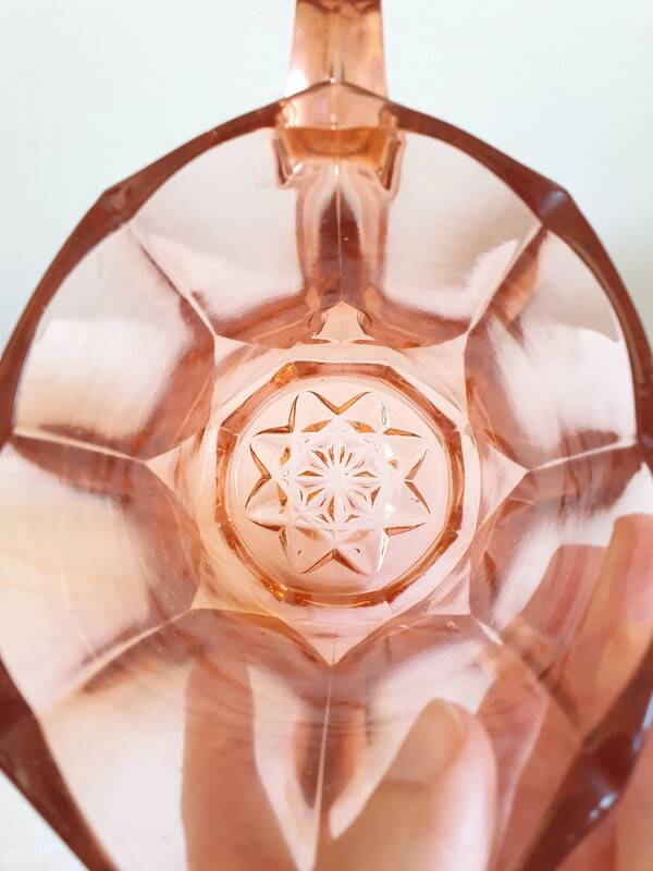 Vintage Pink Glass Pitcher